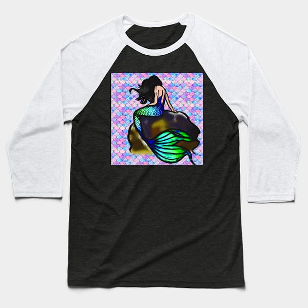 3D Mermaid Baseball T-Shirt by Art by Ergate